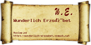 Wunderlich Erzsébet névjegykártya