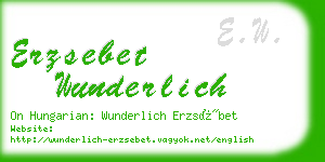 erzsebet wunderlich business card